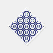 Ikat Star Pattern - Navy Blue und White Serviette (Ecke)