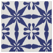Ikat Star Pattern - Navy Blue und White Stoff (Nahaufnahme)