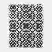 Ikat Star Pattern - Schwarz und Weiß Fleecedecke (Vorderseite)