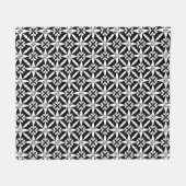 Ikat Star Pattern - Schwarz und Weiß Fleecedecke (Vorderseite (Horizontal))
