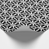 Ikat Star Pattern - Schwarz und Weiß Geschenkpapier (Ecke)