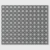 Ikat Star Pattern - Schwarz und Weiß Geschenkpapier (Flach)