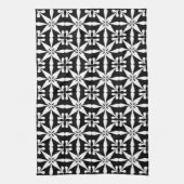Ikat Star Pattern, Schwarz und Weiß Geschirrtuch (Vertikal)