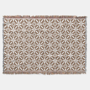 Ikat Star Pattern - Taupe Tan und White Decke