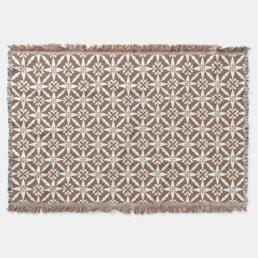 Ikat Star Pattern - Taupe Tan und White Decke (Vorderseite)