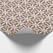 Ikat Star Pattern - Taupe Tan und White Geschenkpapier (Ecke)