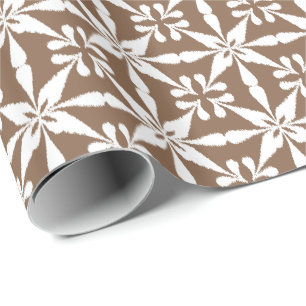 Ikat Star Pattern - Taupe Tan und White Geschenkpapier