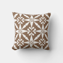 Ikat Star Pattern - Taupe Tan und White Kissen
