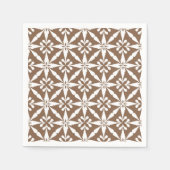 Ikat Star Pattern - Taupe Tan und White Serviette (Vorderseite)