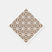 Ikat Star Pattern - Taupe Tan und White Serviette (Ecke)