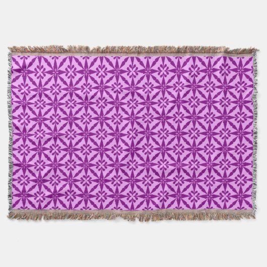 Ikat Star Pattern - Violet und Orchid Decke (Vorderseite)