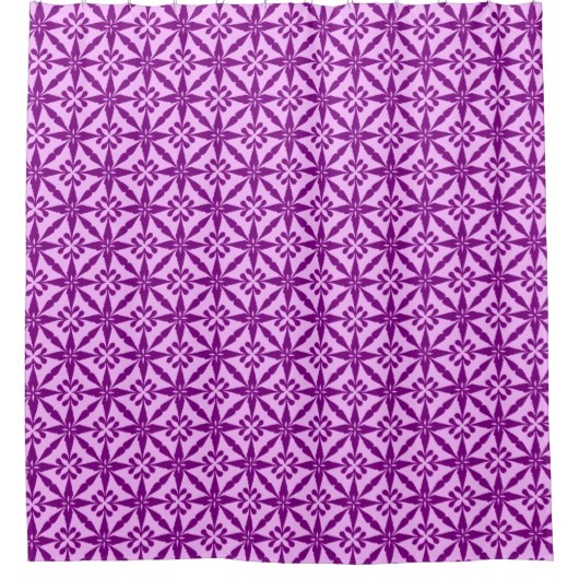 Ikat Star Pattern - Violet und Orchid Duschvorhang (Vorderseite)
