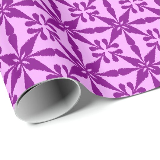 Ikat Star Pattern - Violet und Orchid Geschenkpapier (Rolleneckpunkt)