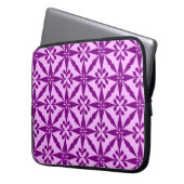 Ikat Star Pattern - Violet und Orchid Laptopschutzhülle (Vorderseite Links)