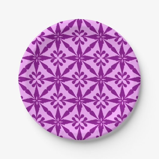 Ikat Star Pattern - Violet und Orchid Pappteller (Vorderseite)