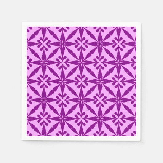 Ikat Star Pattern - Violet und Orchid Serviette (Vorderseite)