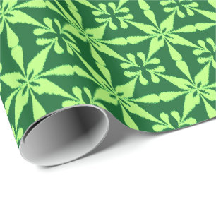 Ikat-Sternmuster - Dunkelgrün Geschenkpapier