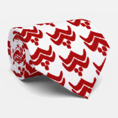 Ikat-Stilistik - dunkelrot und weiß Krawatte (Gerollt)