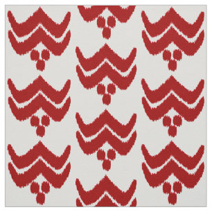 Ikat-Stilistik - dunkelrot und weiß Stoff