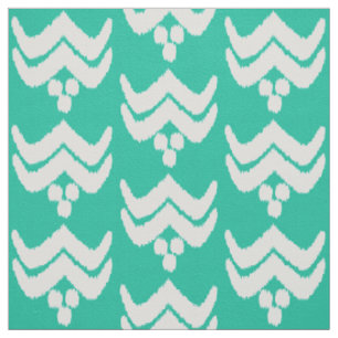 Ikat-Stilistik - türkis und weiß Stoff