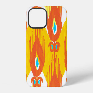 Ikat-Stoffmuster: Ethnisches Vintage-Design. iPhone 12 Hülle