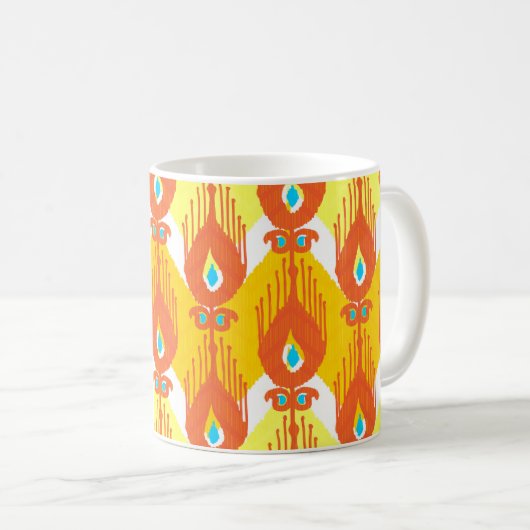 Ikat-Stoffmuster Kaffeetasse (VorderseiteRechts)