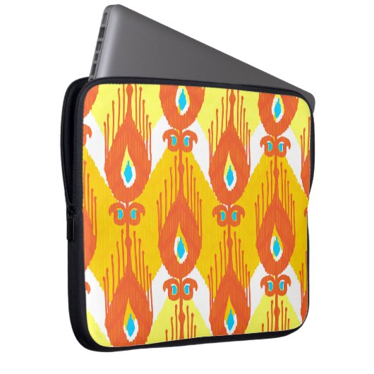 Ikat-Stoffmuster Laptopschutzhülle (Vorne Rechts)