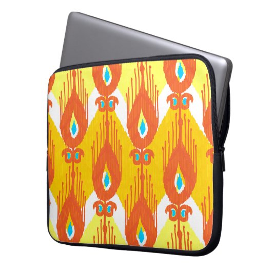 Ikat-Stoffmuster Laptopschutzhülle (Vorderseite Links)