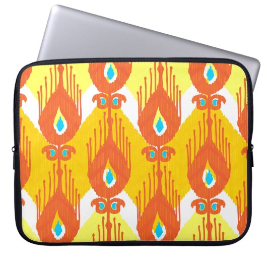 Ikat-Stoffmuster Laptopschutzhülle (Vorderseite)