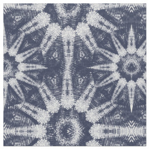 Ikat Style Navy White Big Sternexplosion Muster Stoff
