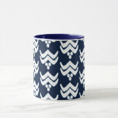 Ikat Stylized Floral - Indigo Blau und Weiß Tasse (Zentrum)
