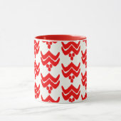 Ikat Stylized Floral - Red and White Tasse (Zentrum)