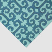 IKAT Tribal Muster Aquamarin Aqua griechischer Sch Seidenpapier (Ausschnitt)