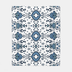 Ikat, tribaler, ethnischer nahtloser Ornamentschmu Fleecedecke