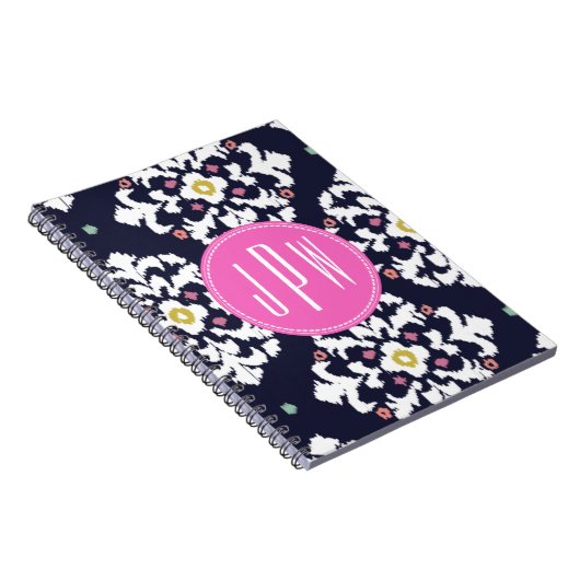Ikat u. rosa Monogramm Notizblock (Rechte Seite)