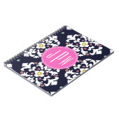 Ikat u. rosa Monogramm Notizblock (Linke Seite)