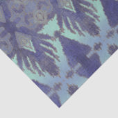 IKAT Usbekistan Antiquitätenstamm Blaues gelbes Mu Seidenpapier (Ausschnitt)