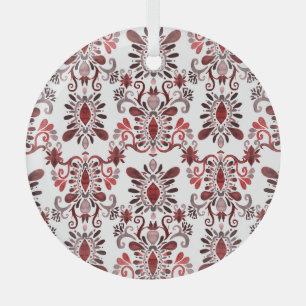 Ikat Wasserfarbe: Ethnische Stammeskultur nahtlos. Ornament Aus Glas