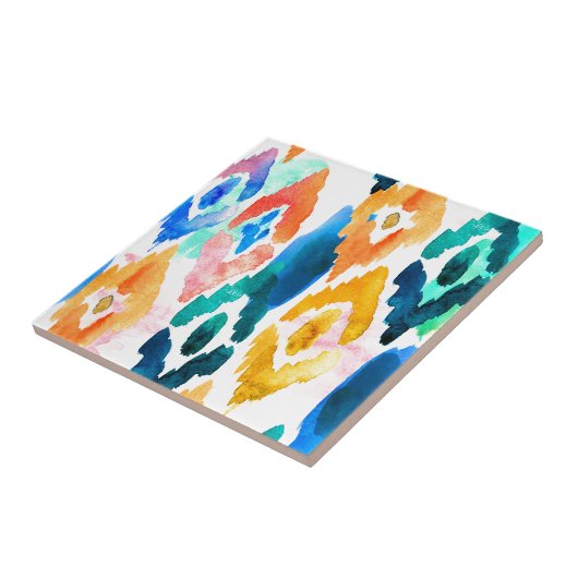 Ikat Watercolor-Muster Fliese (Seite)