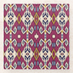Ikat Zickzack: ethnische Elegance Glasuntersetzer