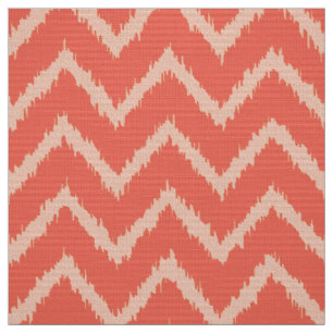 Ikat Zickzack Muster - korallenrote Orange und Stoff