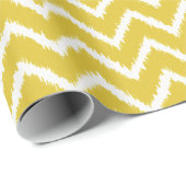 Ikat-Zickzack Muster - Senfgelb und weiß Geschenkpapier (Rolleneckpunkt)