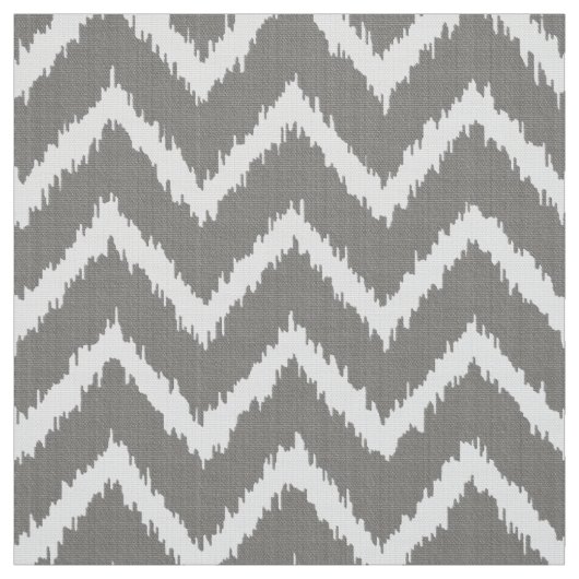 Ikat Zickzack Muster - silbernes Grau/Grau u. Weiß Stoff (Muster)