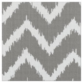 Ikat Zickzack Muster - silbernes Grau/Grau u. Weiß Stoff (Nahaufnahme)