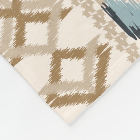 Ikat Zickzack Paisley Fleecedecke (Ecke)