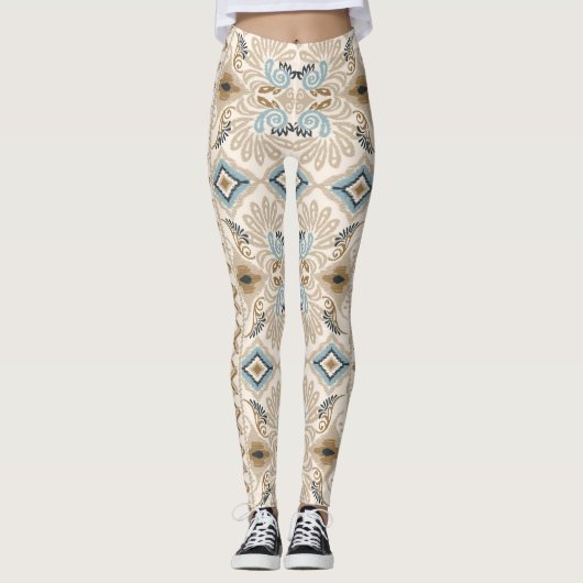 Ikat Zickzack Paisley Leggings (Vorderseite)