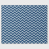 Ikat Zickzack Pattern - Navy und Weiß Geschenkpapier (Flach)