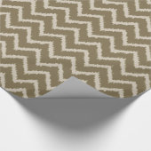 Ikat Zickzack Pattern - Taupe tan und Beige Geschenkpapier (Ecke)
