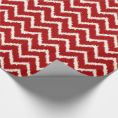 Ikat Zickzack Pattern - Tief rot und weiß Geschenkpapier (Ecke)