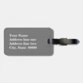 Ikat Zickzack Streifen - grau/grau, schwarz/weiß Gepäckanhänger (Rückseite horizontal)